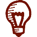 maroon light bulb icon