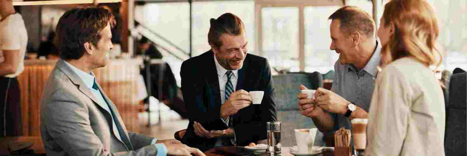 business meeting at coffee shop