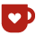 red icon mug with heart in the middle