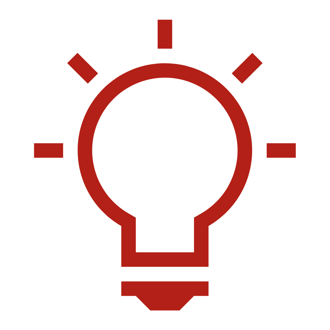 light bulb red icon