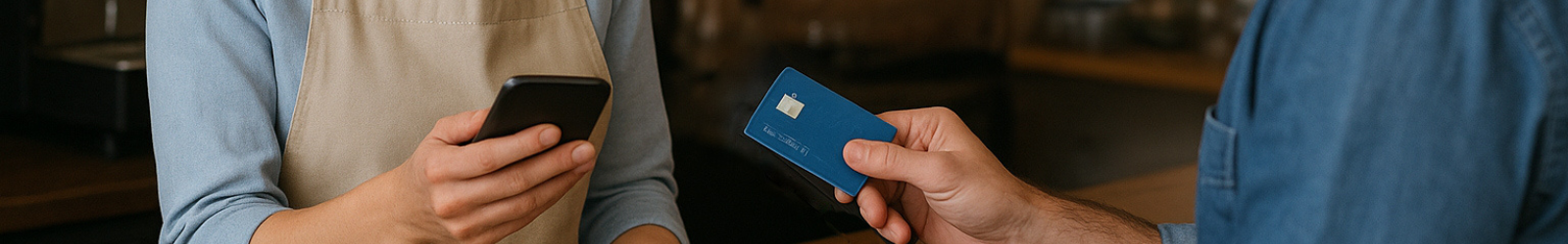 Business owner using phone tap to pay Mankato MN