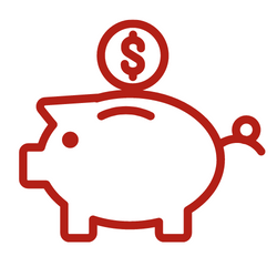 piggy bank red icon