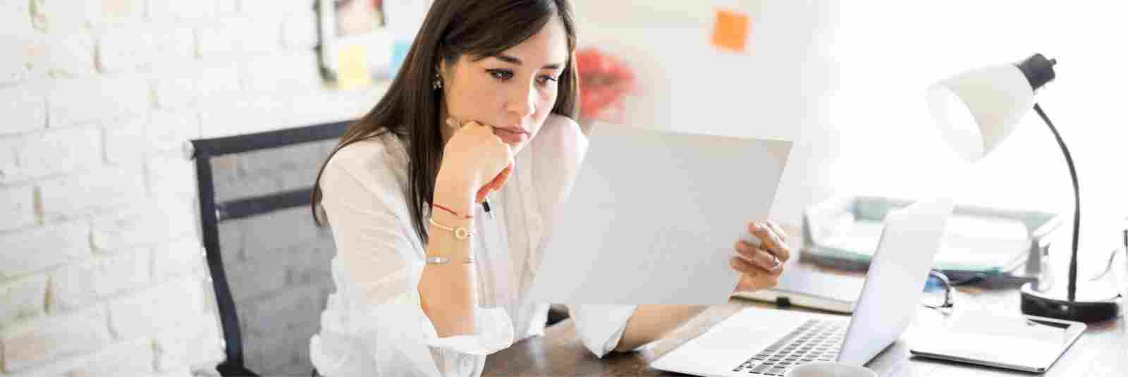 woman reviewing finances