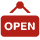 red icon open sign