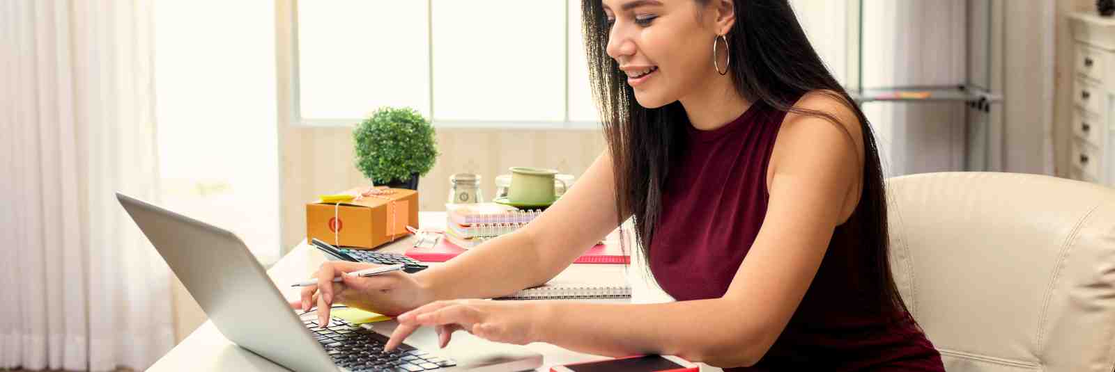 Woman setting up Cash Management