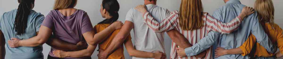 People linking arms